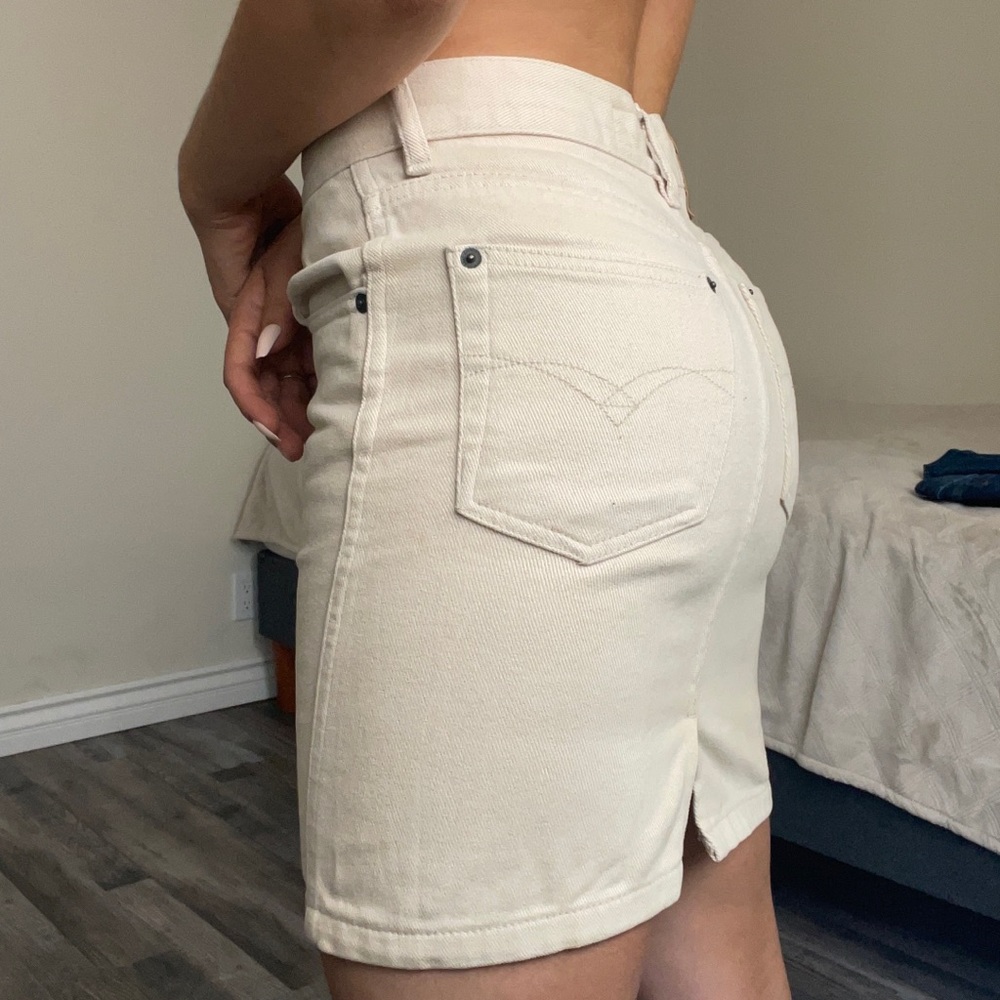 Beige Denim Skirt